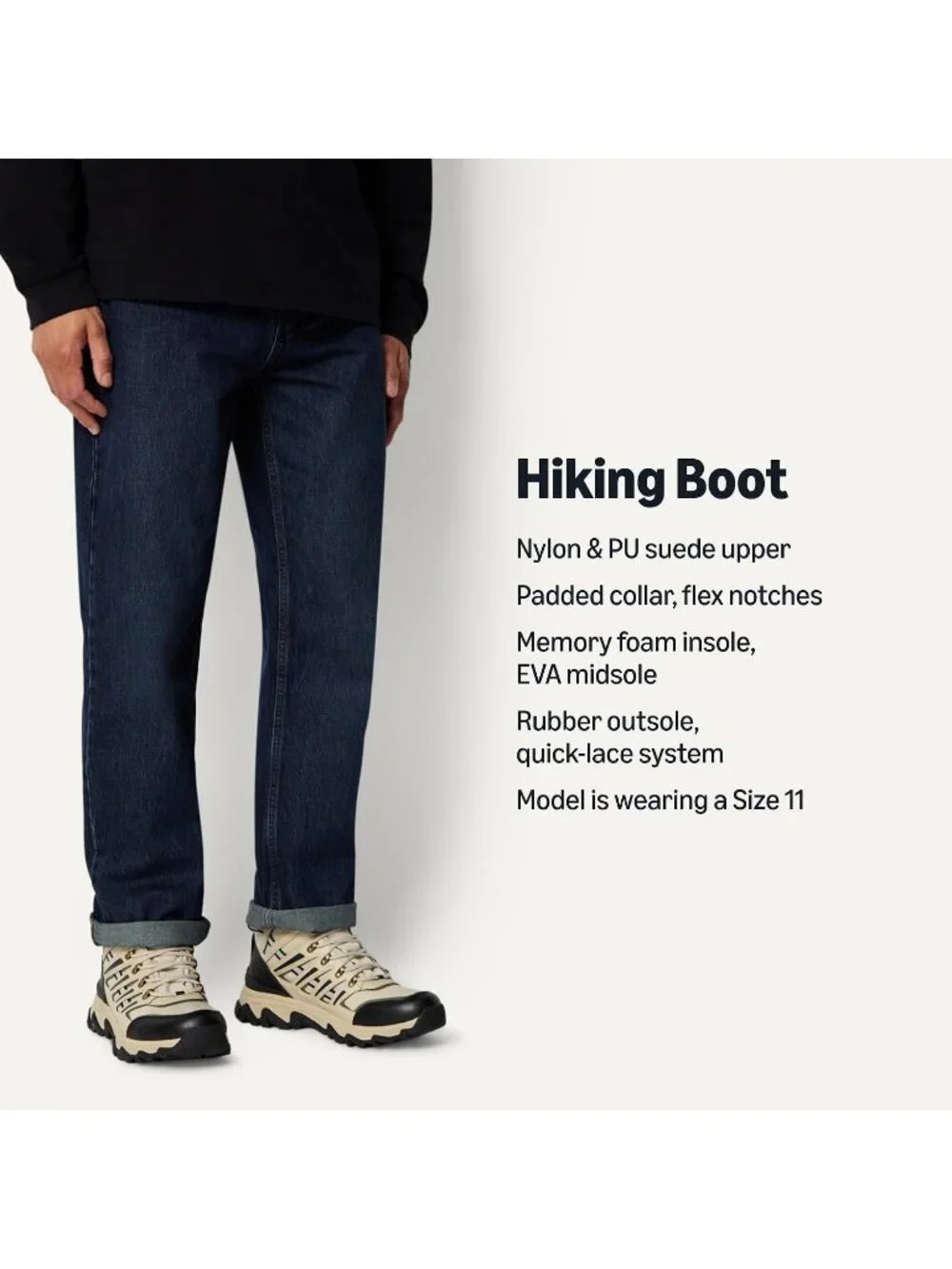 Men's Sand Waterproof Shoes Casual High Top Round Toe Non Slip Hiking Boots